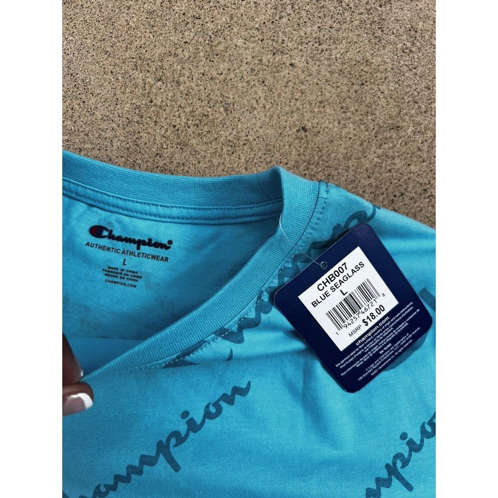 Champion Boys T-shirt‎ Graphic Tee Shirt Sz L Large Cotton Lot Of 2 Blue is BNWT - Picture 5 of 5